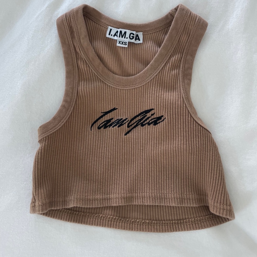I Am Gia logo crop tank